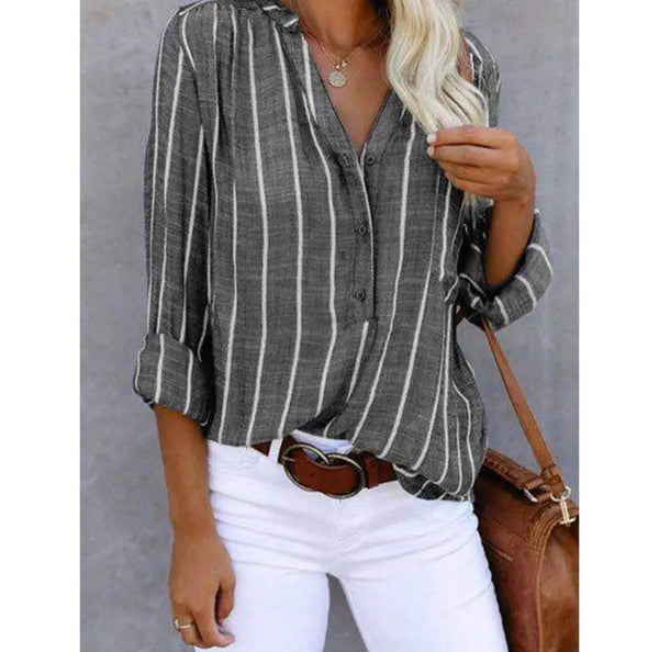 WOMEN'S STRIPED CASUAL SUMMER BLOUSE