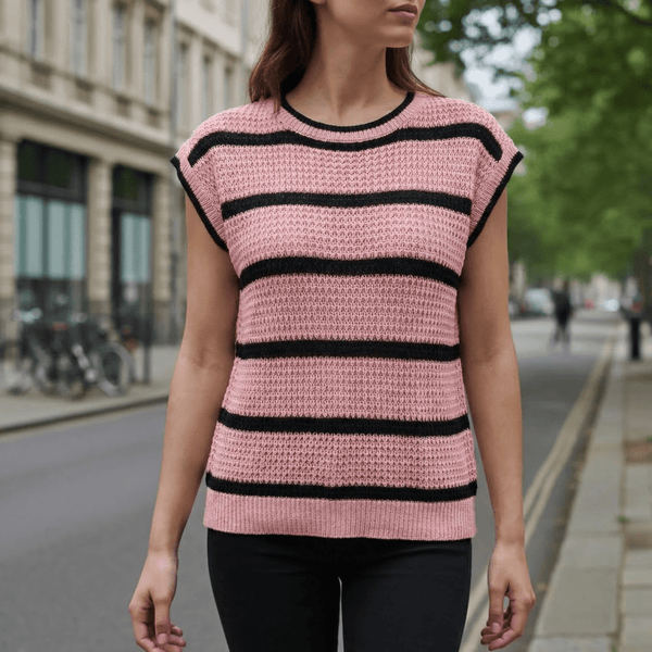 WOMEN'S STRIPED KNIT SUMMER TOP - Zarino Newstyle