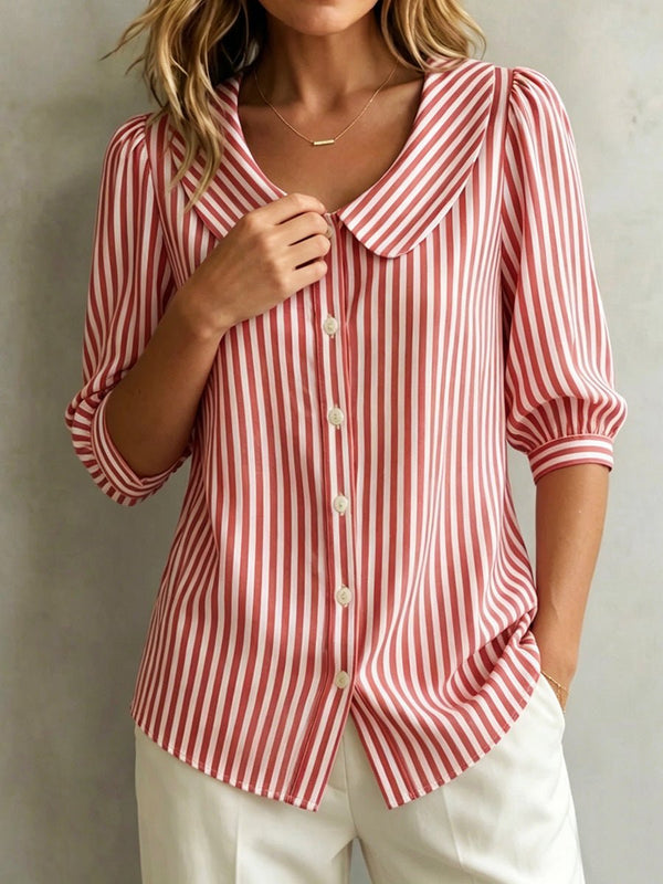 WOMEN'S STRIPED SUMMER BLOUSE - Zarino Newstyle
