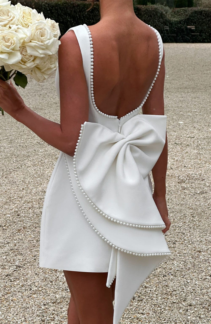 WOMEN'S STRUCTURED BOW BACK SUMMER MINI DRESS - Zarino Newstyle