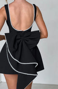 WOMEN'S STRUCTURED BOW BACK SUMMER MINI DRESS - Zarino Newstyle