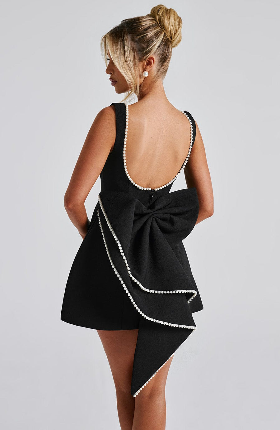 WOMEN'S STRUCTURED BOW BACK SUMMER MINI DRESS - Zarino Newstyle
