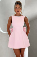 WOMEN'S STRUCTURED BOW BACK SUMMER MINI DRESS - Zarino Newstyle