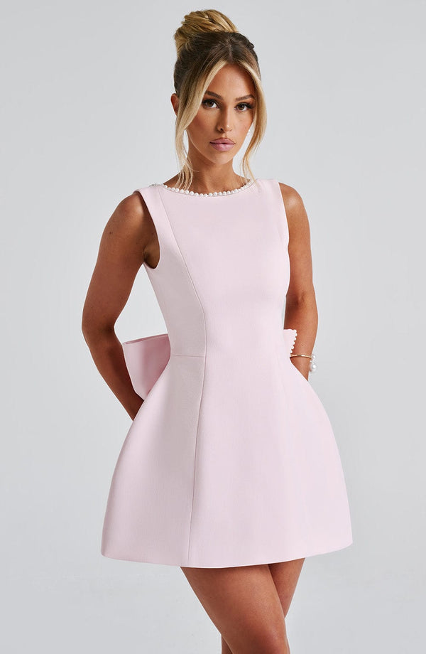 WOMEN'S STRUCTURED BOW BACK SUMMER MINI DRESS