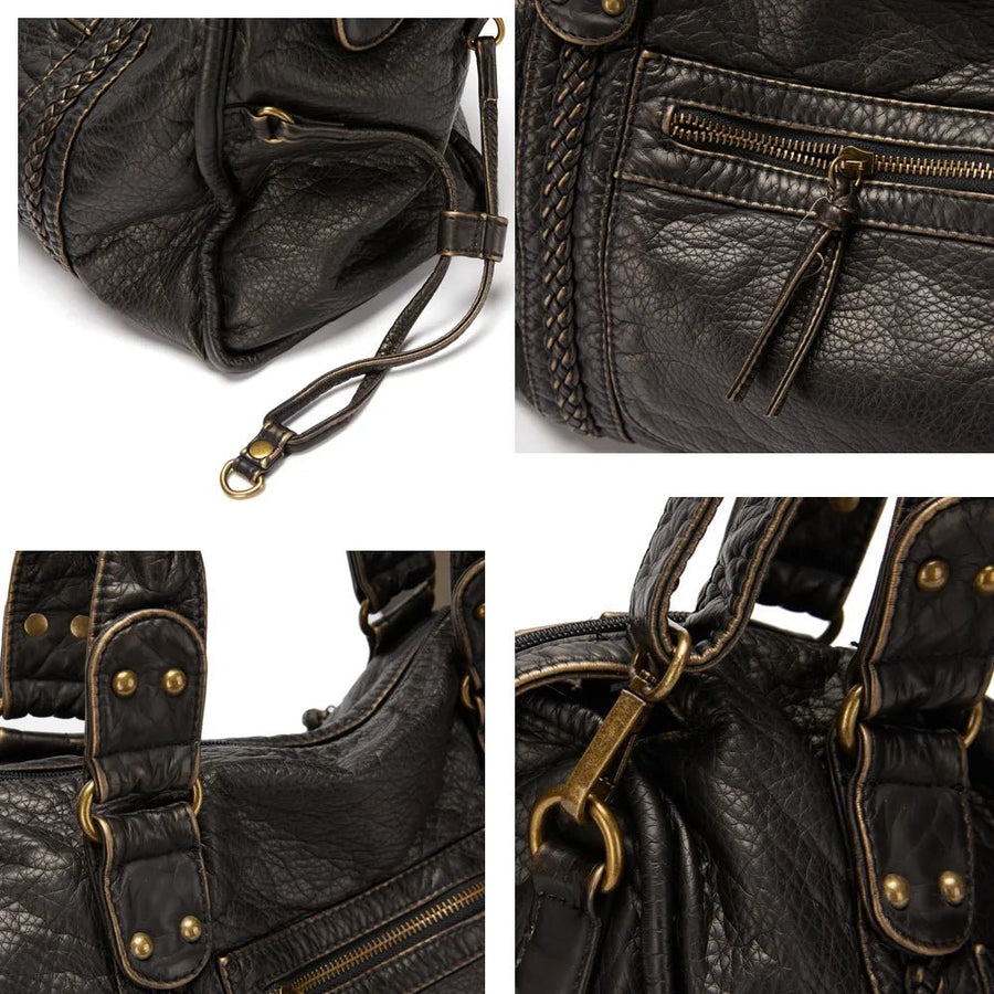 WOMEN'S STRUCTURED LEATHER CROSSBODY MESSENGER BAG - Zarino Newstyle