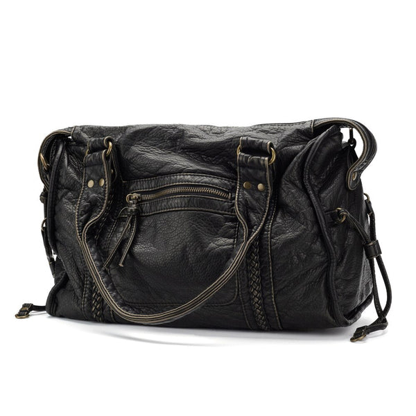 WOMEN'S STRUCTURED LEATHER CROSSBODY MESSENGER BAG