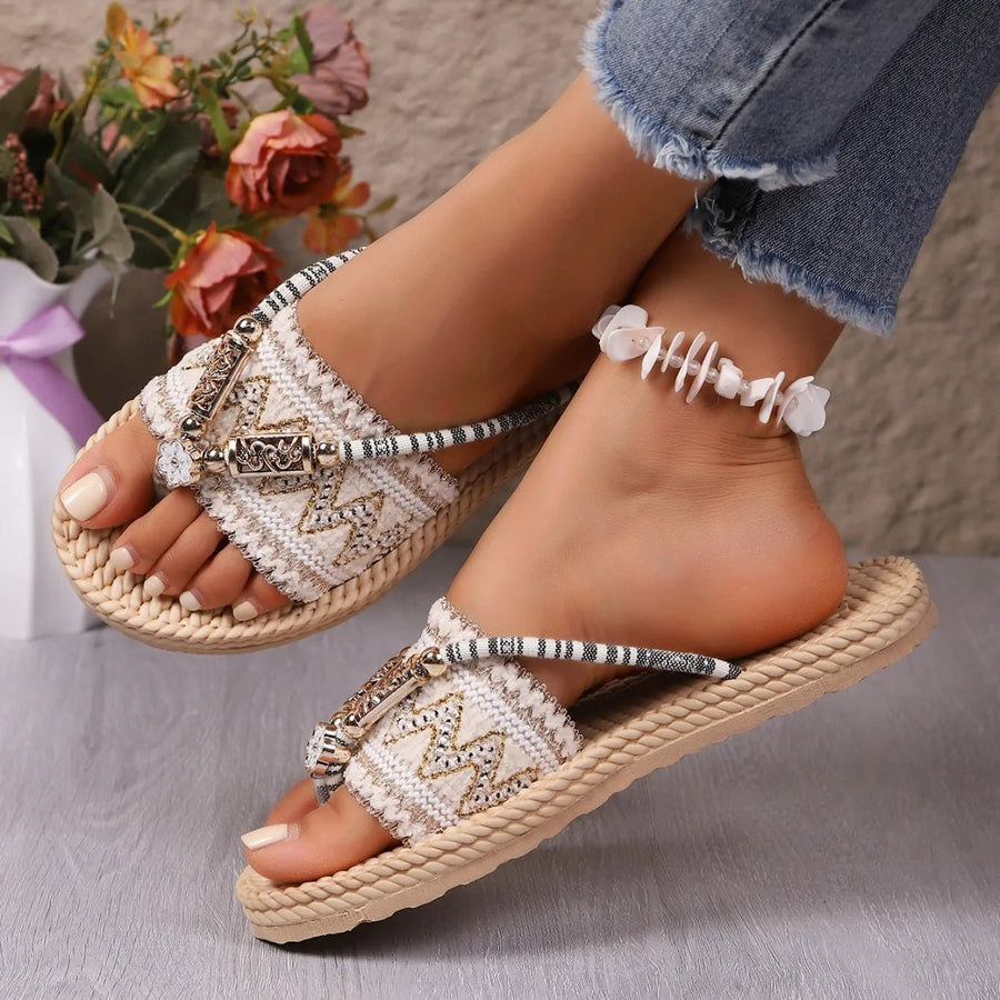 WOMEN'S SUMMER BOHO SLIP - ON FLAT SANDALS - Zarino Newstyle