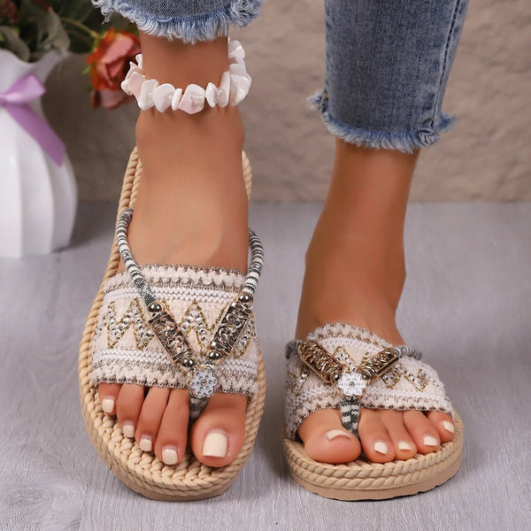 WOMEN'S SUMMER BOHO SLIP-ON FLAT SANDALS