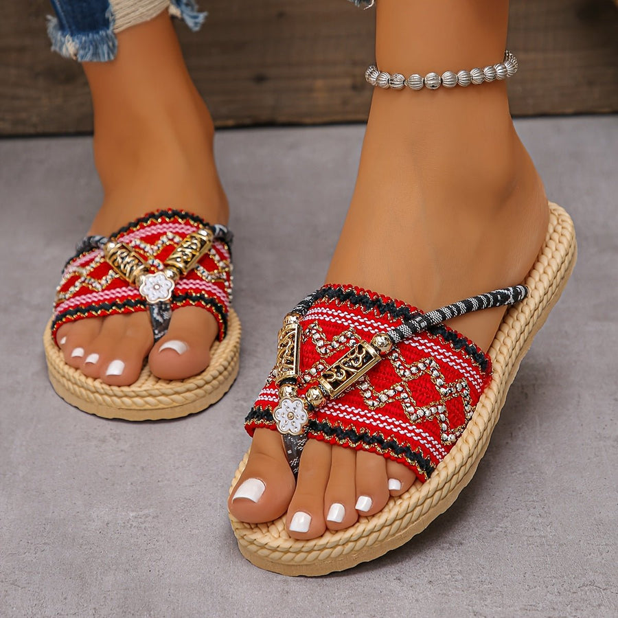 WOMEN'S SUMMER BOHO SLIP - ON FLAT SANDALS - Zarino Newstyle