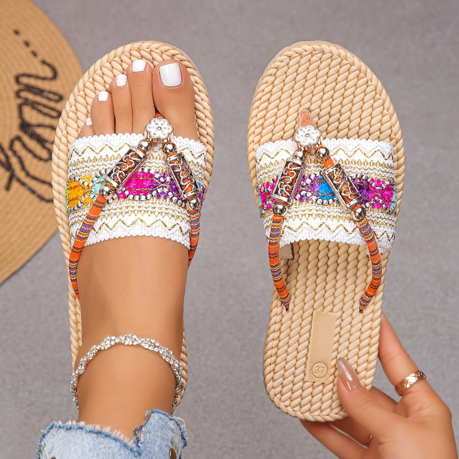 WOMEN'S SUMMER BOHO SLIP - ON FLAT SANDALS - Zarino Newstyle