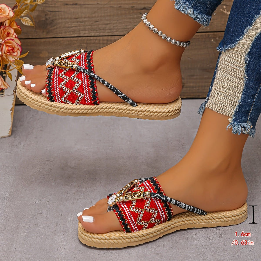 WOMEN'S SUMMER BOHO SLIP - ON FLAT SANDALS - Zarino Newstyle