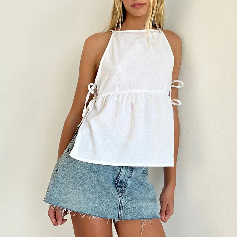 WOMEN'S SUMMER BOW TIE TANK TOP - Zarino Newstyle