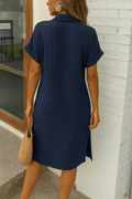 WOMEN'S SUMMER BUTTON DOWN SHIRT DRESS WITH POCKETS - Zarino Newstyle