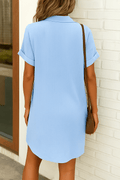 WOMEN'S SUMMER BUTTON DOWN SHIRT DRESS WITH POCKETS - Zarino Newstyle