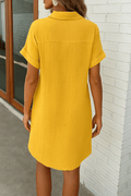 WOMEN'S SUMMER BUTTON DOWN SHIRT DRESS WITH POCKETS - Zarino Newstyle