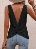 WOMEN'S SUMMER DEEP V - BACK TWIST TANK TOP - Zarino Newstyle