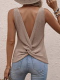 WOMEN'S SUMMER DEEP V - BACK TWIST TANK TOP - Zarino Newstyle