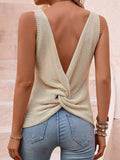 WOMEN'S SUMMER DEEP V - BACK TWIST TANK TOP - Zarino Newstyle