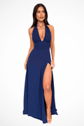 WOMEN'S SUMMER DEEP V HALTER NECK MAXI DRESS - Zarino Newstyle