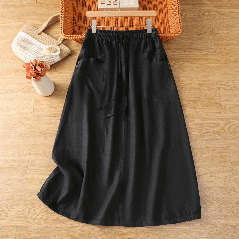 WOMEN'S SUMMER ELASTIC WAIST MIDI SKIRT - Zarino Newstyle