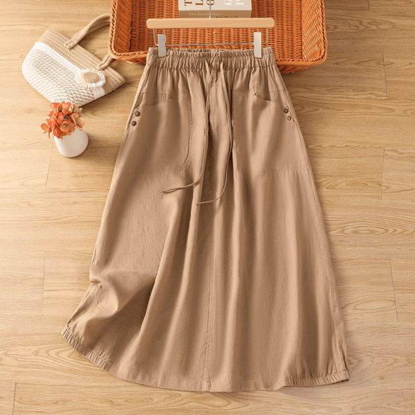 WOMEN'S SUMMER ELASTIC WAIST MIDI SKIRT - Zarino Newstyle