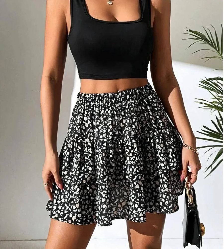 WOMEN'S SUMMER LAYERED RUFFLE MINI SKIRT - Zarino Newstyle