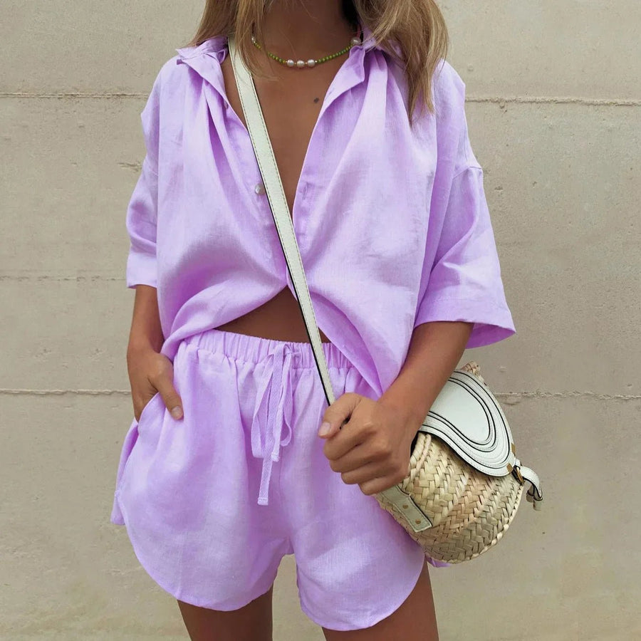 WOMEN'S SUMMER MATCHING SHIRT AND SHORTS - Zarino Newstyle