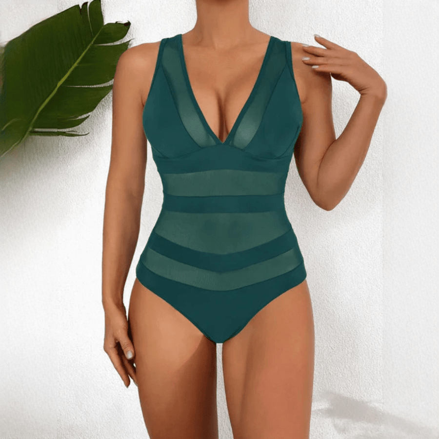 WOMEN'S SUMMER MESH PANEL ONE PIECE SWIMSUIT - Zarino Newstyle