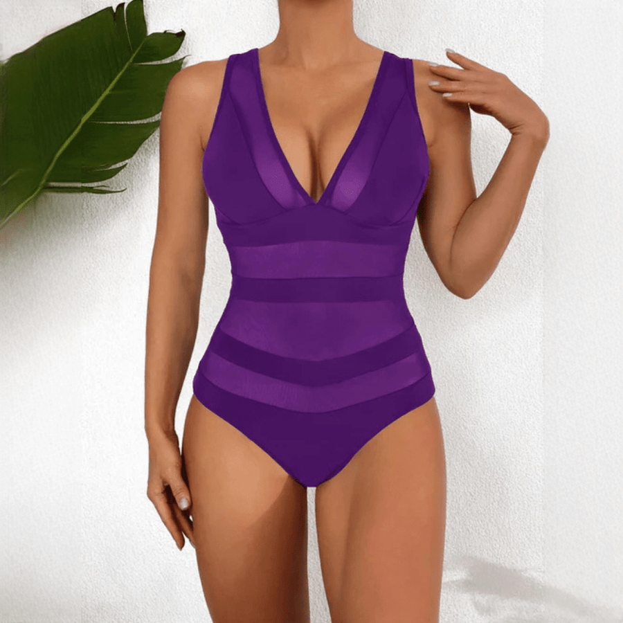 WOMEN'S SUMMER MESH PANEL ONE PIECE SWIMSUIT - Zarino Newstyle