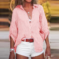 WOMEN'S SUMMER OVERSIZED BUTTON DOWN SHIRT - Zarino Newstyle
