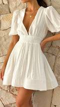 WOMEN'S SUMMER PUFF SLEEVE MINI DRESS - Zarino Newstyle