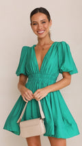 WOMEN'S SUMMER PUFF SLEEVE MINI DRESS - Zarino Newstyle