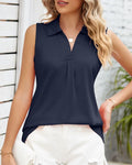 WOMEN'S SUMMER SLEEVELESS POLO TOP - Zarino Newstyle