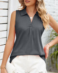 WOMEN'S SUMMER SLEEVELESS POLO TOP - Zarino Newstyle
