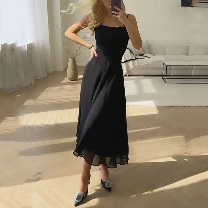 WOMEN'S SUMMER SQUARE NECK MIDI DRESS - Zarino Newstyle
