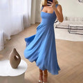WOMEN'S SUMMER SQUARE NECK MIDI DRESS - Zarino Newstyle