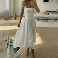 WOMEN'S SUMMER SQUARE NECK MIDI DRESS - Zarino Newstyle