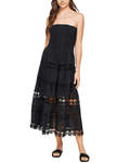 WOMEN'S SUMMER STRAPLESS EYELET MIDI DRESS - Zarino Newstyle