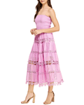 WOMEN'S SUMMER STRAPLESS EYELET MIDI DRESS - Zarino Newstyle