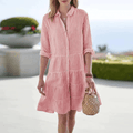 WOMEN'S SUMMER STRIPED SHIRT DRESS - Zarino Newstyle