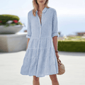 WOMEN'S SUMMER STRIPED SHIRT DRESS - Zarino Newstyle