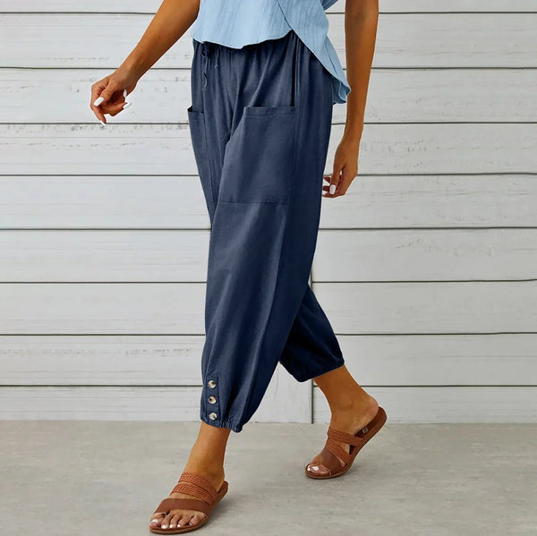 WOMEN'S SUMMER TAPERED CAPRI PANTS