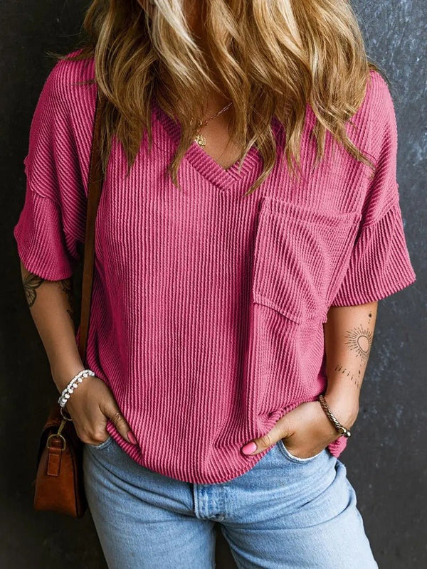 WOMEN'S SUMMER V NECK TOP - Zarino Newstyle