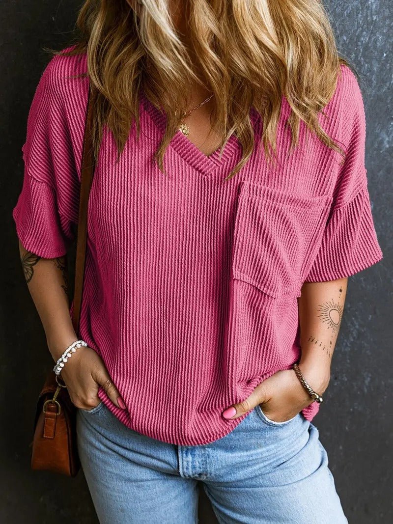 WOMEN'S SUMMER V NECK TOP - Zarino Newstyle