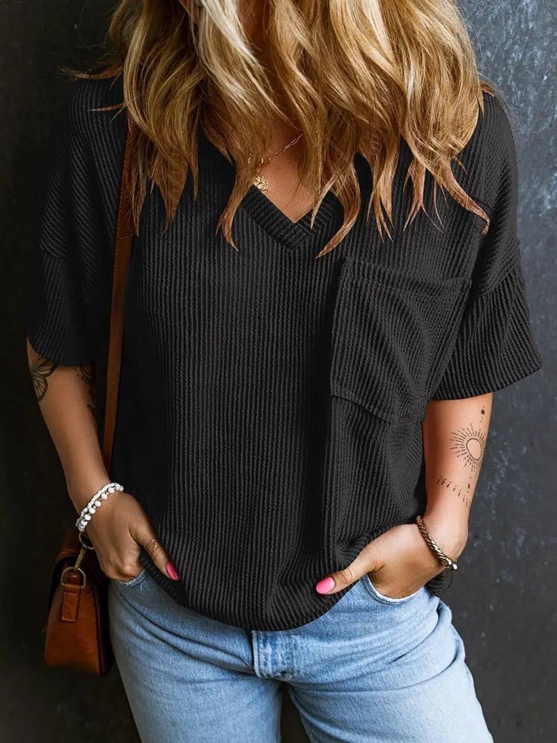 WOMEN'S SUMMER V NECK TOP - Zarino Newstyle