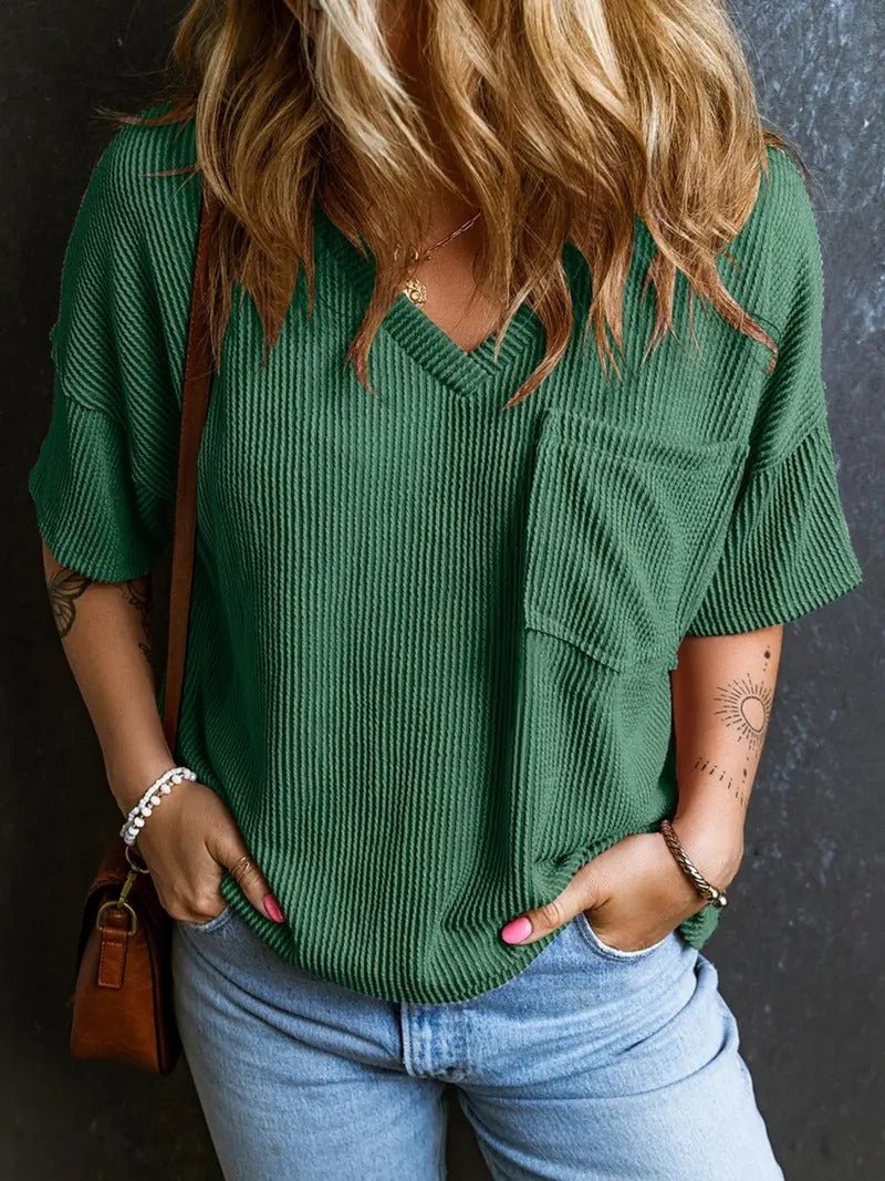 WOMEN'S SUMMER V NECK TOP - Zarino Newstyle