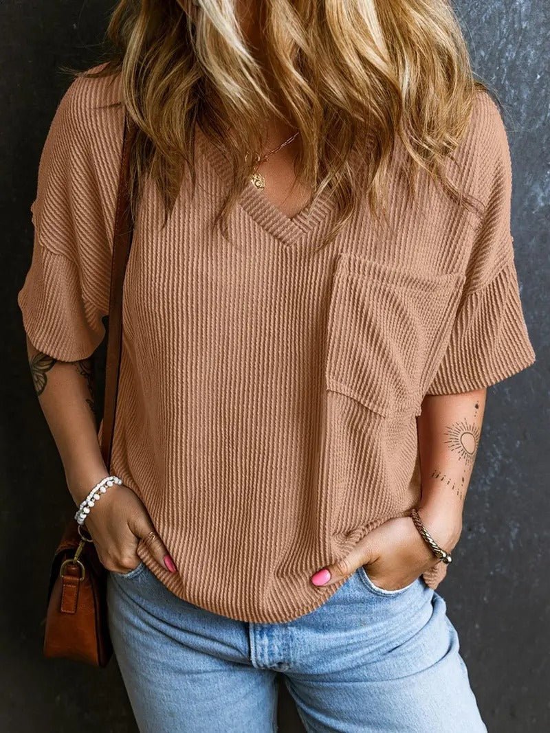 WOMEN'S SUMMER V NECK TOP - Zarino Newstyle