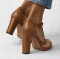WOMEN'S T - BAR BLOCK HEEL PUMPS - Zarino Newstyle