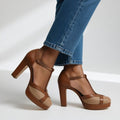 WOMEN'S T - BAR BLOCK HEEL PUMPS - Zarino Newstyle