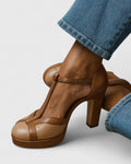 WOMEN'S T - BAR BLOCK HEEL PUMPS - Zarino Newstyle